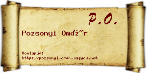 Pozsonyi Omár névjegykártya